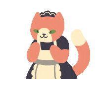ruillu cat surprised waitress neko atsume Sticker