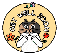 Get Well Soon Cat Sticker