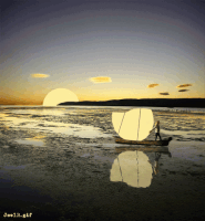 moon boat GIF
