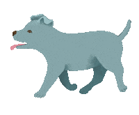 elemckay bluedog walkingcycle elemckay walkingdog Sticker