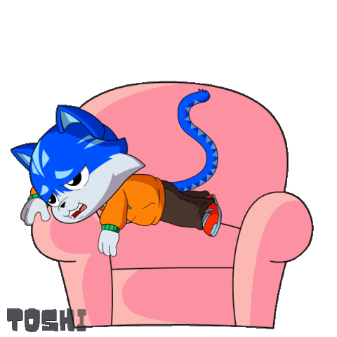 Bored Cat Sticker by Toshithecat