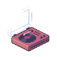 NandooPX music pixelart retro vinyl Sticker