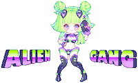 Glow In The Dark Alien Gang Sticker