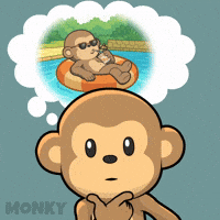Tired Swimming Pool GIF by Wise Monkey Meme