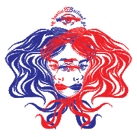 Red Blue Heartbeat Sticker