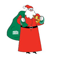 papajohnsru pizza santa 2023 newyear Sticker
