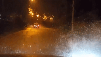 Flooding Swamps Roads in Sicilian City of Catania