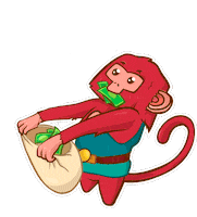 jtc_chinese money monkey happiness app Sticker