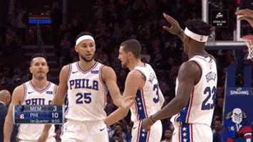 High Five Philadelphia 76Ers GIF by NBA