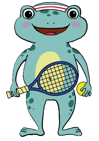 post_familyresort giphyupload play tennis frog Sticker