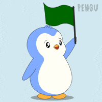 Happy Green Flag GIF by Pudgy Penguins