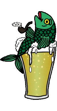 50to01 beer bike smoke fish Sticker