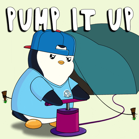 Camping Pump It GIF by Pudgy Penguins