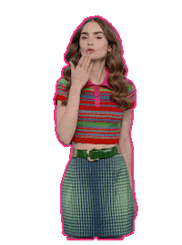 Lily Collins Kisses Sticker by NETFLIX