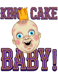 Mardi Gras King Cake Baby Sticker by New Orleans Pelicans