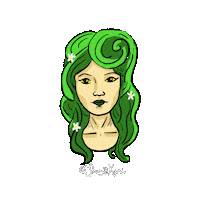 ilusdelakari green hair virgo zodiaco Sticker