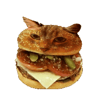 Cat Burger Sticker