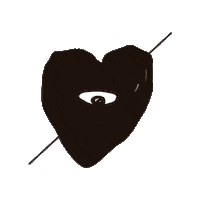 Black Heart Love Sticker by TheSeriousAgency
