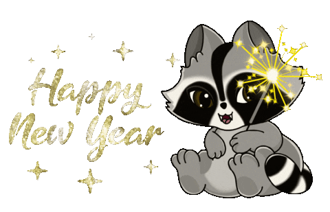 Firework Raccoon Sticker