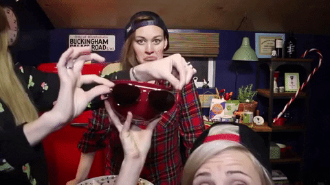 giphygifmaker grace helbig mamrie hart hannah hart meal with it GIF
