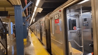 Rainwater Pours Down Sides of New York Subway Train as Ida Floods City