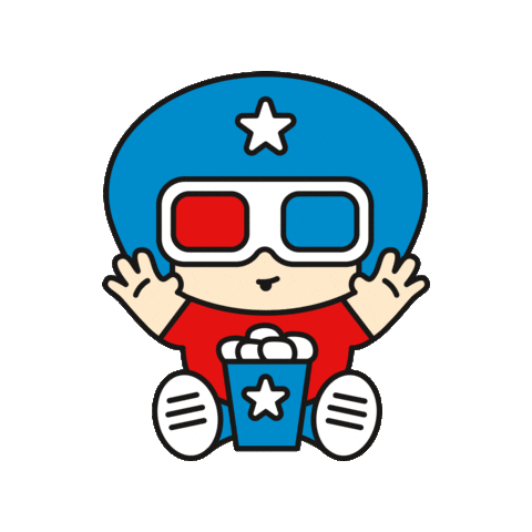 Happy Red Blue Sticker by Cute Little Club