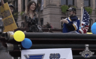 ice hockey blues parade GIF by NHL