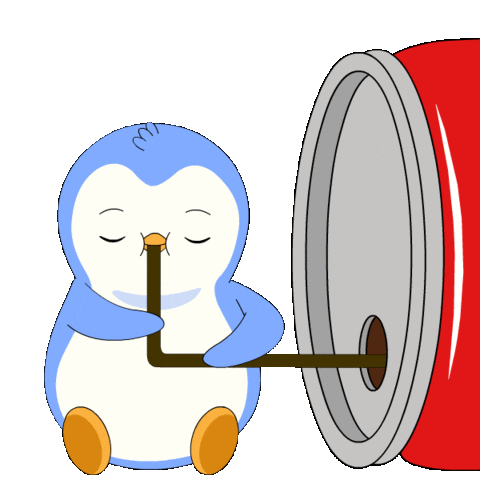 Fizzy Drink Drinking Sticker by Pudgy Penguins