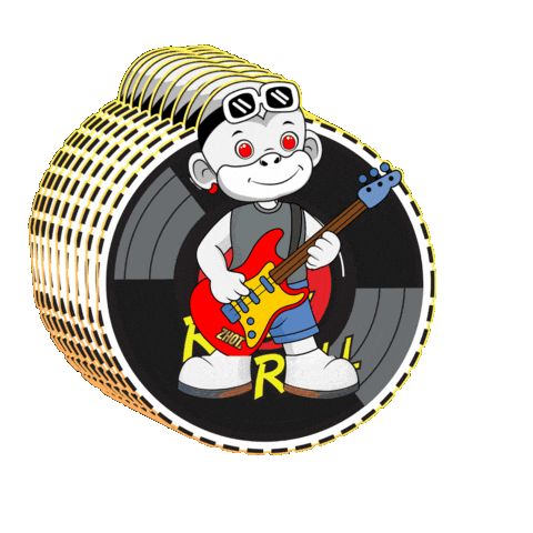 Rock And Roll Guitar Sticker by Zhot