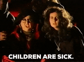 double double toil and trouble children are sick GIF