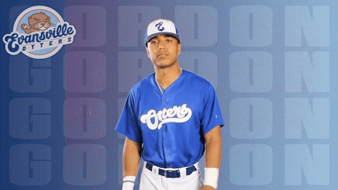 Baseball Pointing Up GIF by Evansville Otters
