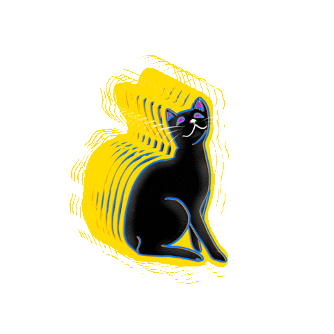 Happy Black Cat Sticker
