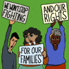 We won't stop fighting for our families and our rights, people holding signs gif