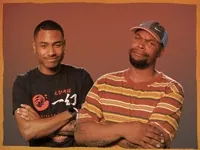 Celebrity gif. Steve Lacy shakes his head, annoyed, and gestures someone yammering with his hand, with Matt Martians making the same hand gesture and rolling his eyes dramatically.