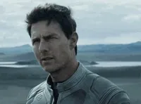 Movie gif. Tom Cruise as Jack in Oblivion stares bewildered as he shakes his head confused. Text, 