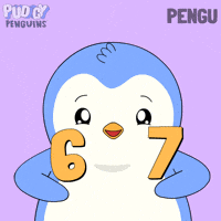 6 7 Penguin GIF by Pudgy Penguins
