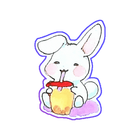 Boba Tea Bunny Sticker for iOS & Android | GIPHY