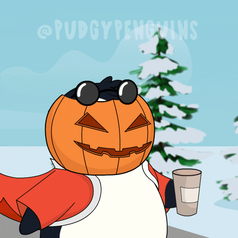 Pumpkin Spice Halloween GIF by Pudgy Penguins
