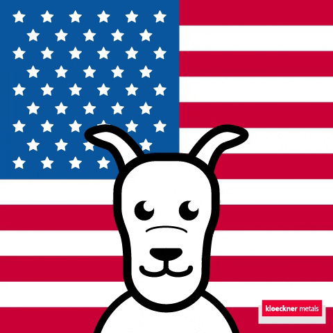 American Flag Dog GIF by Kloeckner Metals