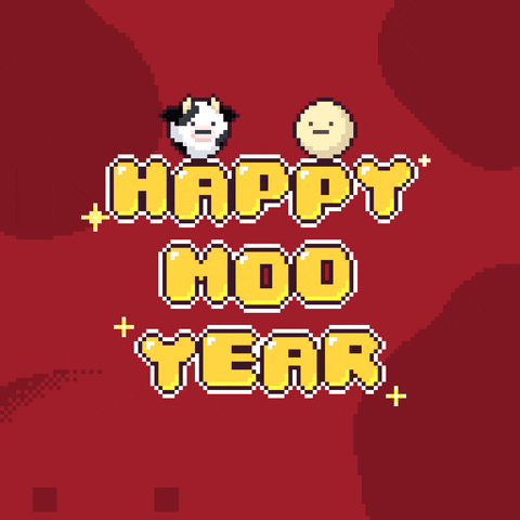 Happy New Year Cow GIF by JK