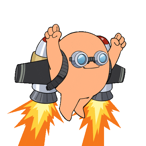 Flying Lets Go Sticker by Memeland by 9GAG