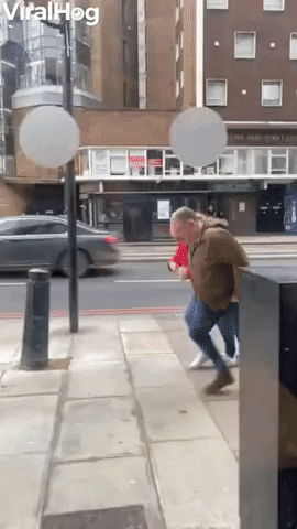 Storm Eunice Blows Away Pedestrians GIF by ViralHog