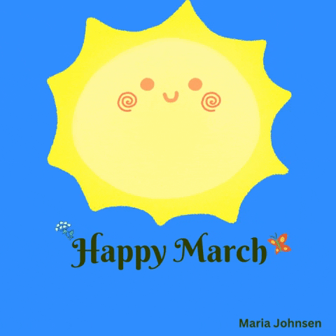 Hello March GIF by Maria Johnsen
