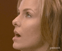 TV gif. An exasperated Melora Hardin as Jan in The Office rolls her eyes and lets her head fall back in annoyance.