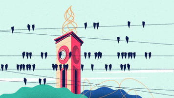 Clock Tower Animation GIF by Megan Palero
