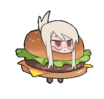 Burger Anime Girl Sticker