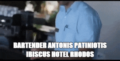 rikki antonis patiniotis,bartender,bar ibiscus hotel,rhodos,greece GIF