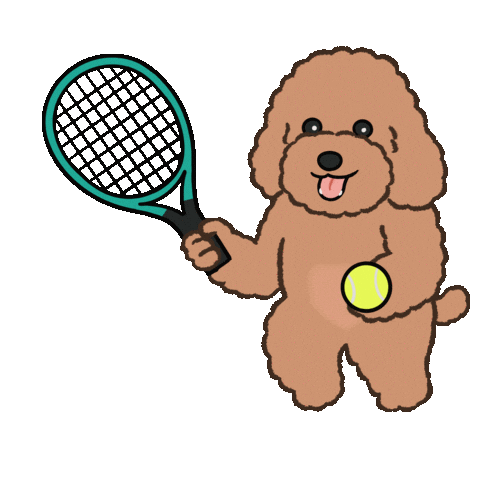 Tennis Poodle Sticker by DT