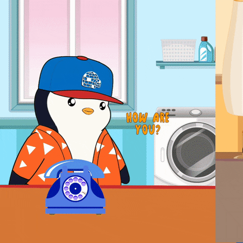 Phone Call Love GIF by Pudgy Penguins