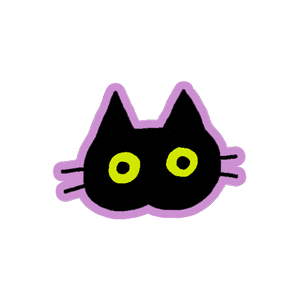 Black Cat Blink Sticker
